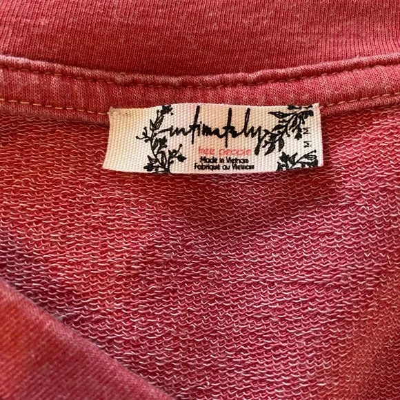 Free People V-Neck Sweater in Warm Red - Picture 4 of 10